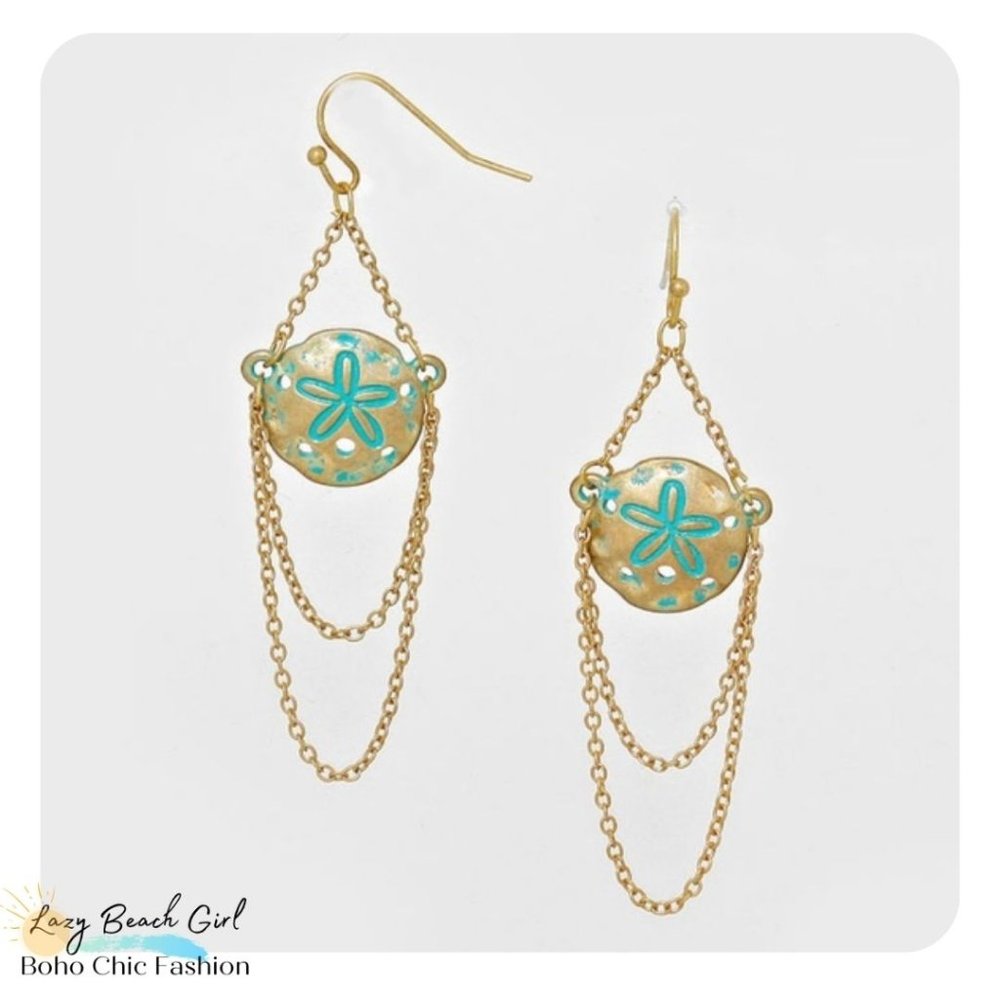 SAND DOLLAR DANGLE EARRINGS